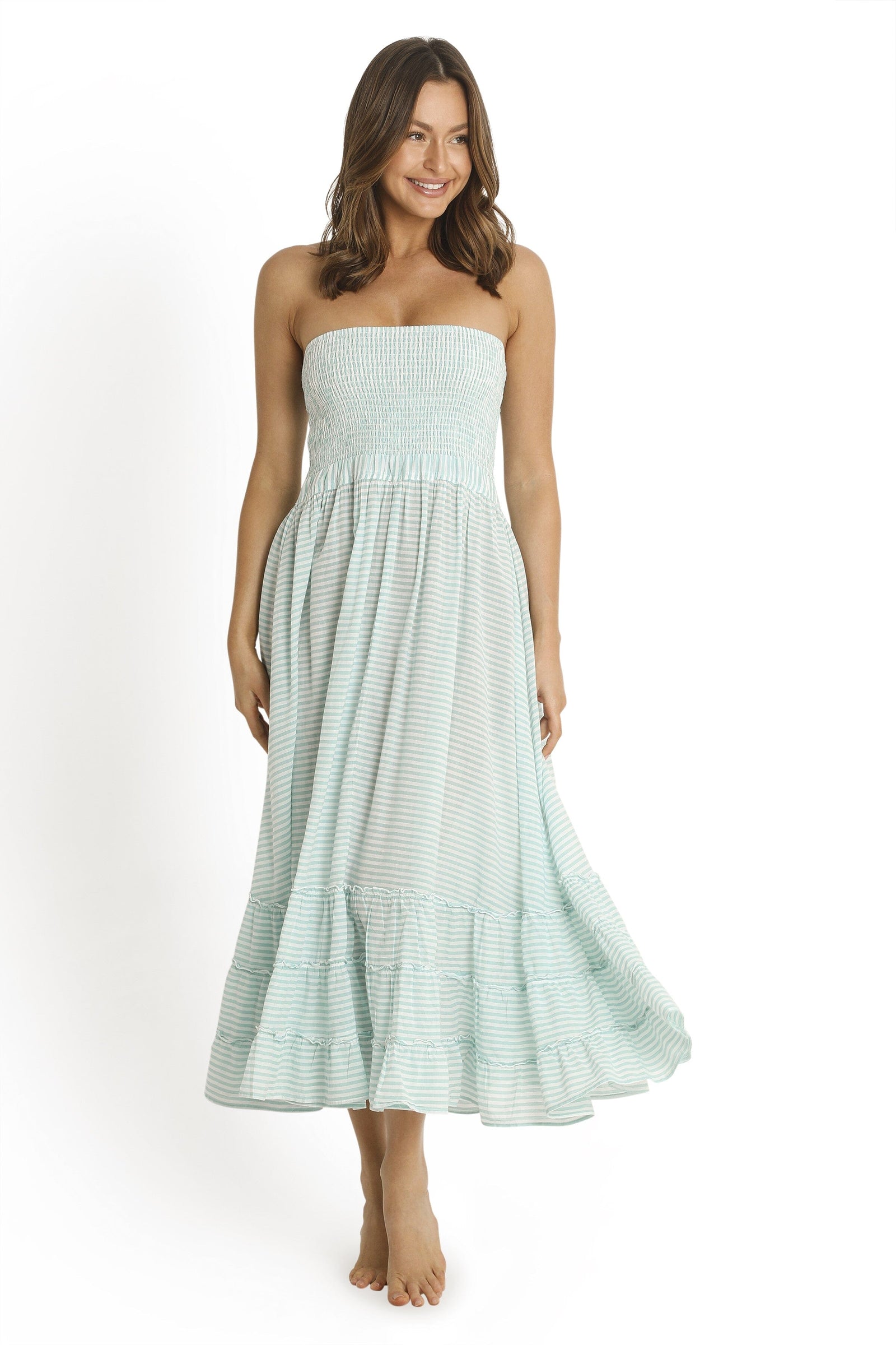 Summer Stripe Sunshine Maxi OVERSWIM SUNSEEKER XS MOSS