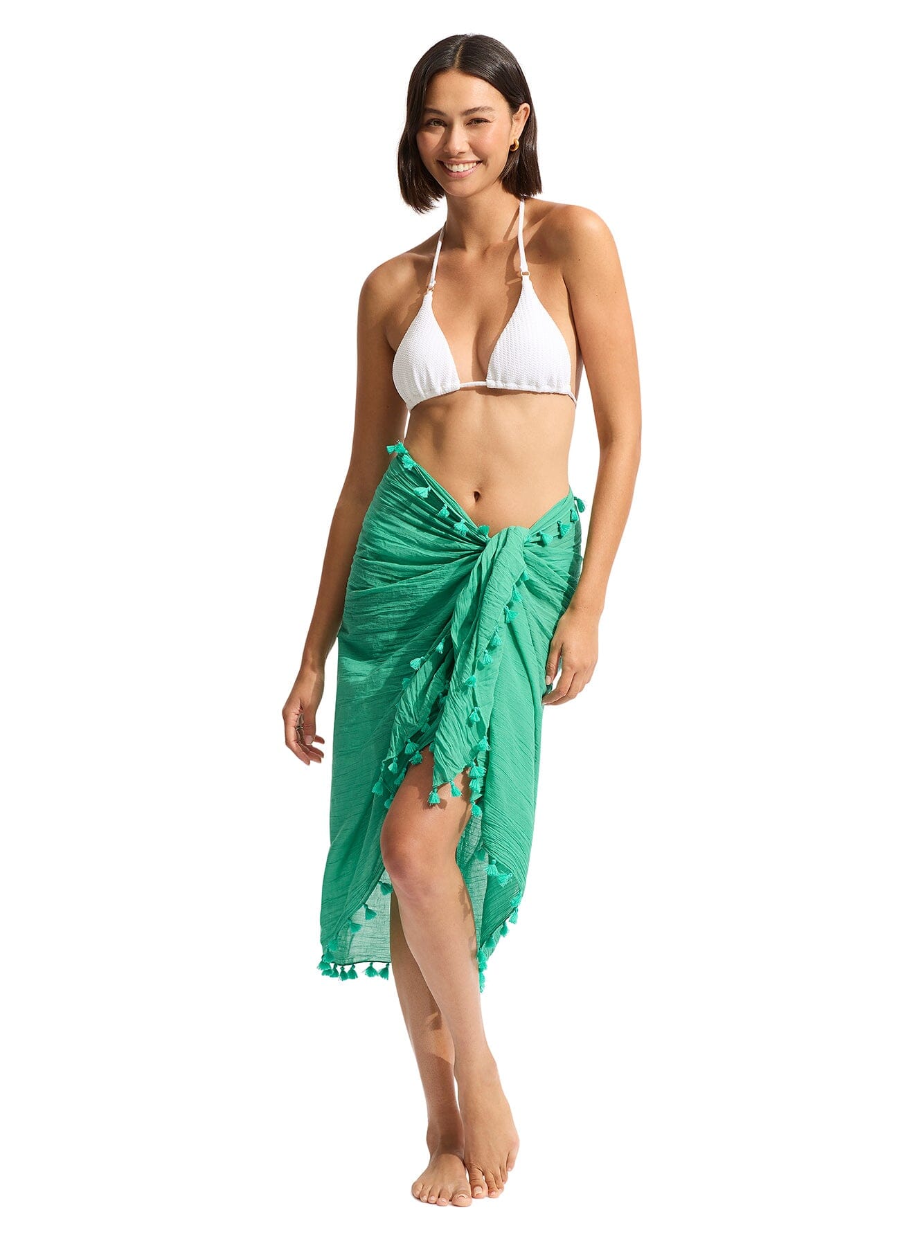 Beach Edit Cotton Gauze Sarong SARONG SEAFOLLY O/S JADE