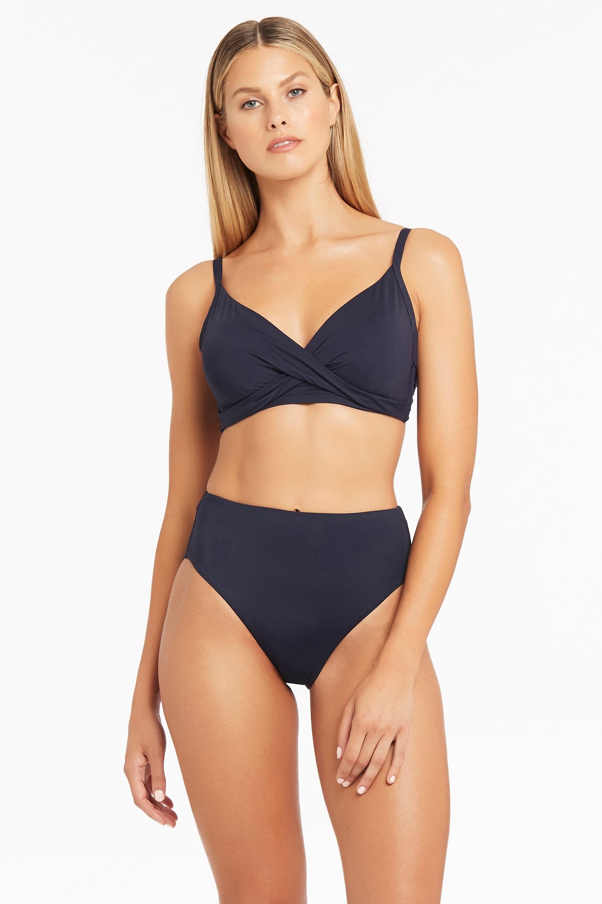 Essentials Twist Front DD/E Cup Bra SWIM TOP SEA LEVEL 10 NIGHT SKY