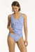 Amalfi Cross Front Multifit Singlet Top SWIM SINGLET SEA LEVEL 10 BLUE 