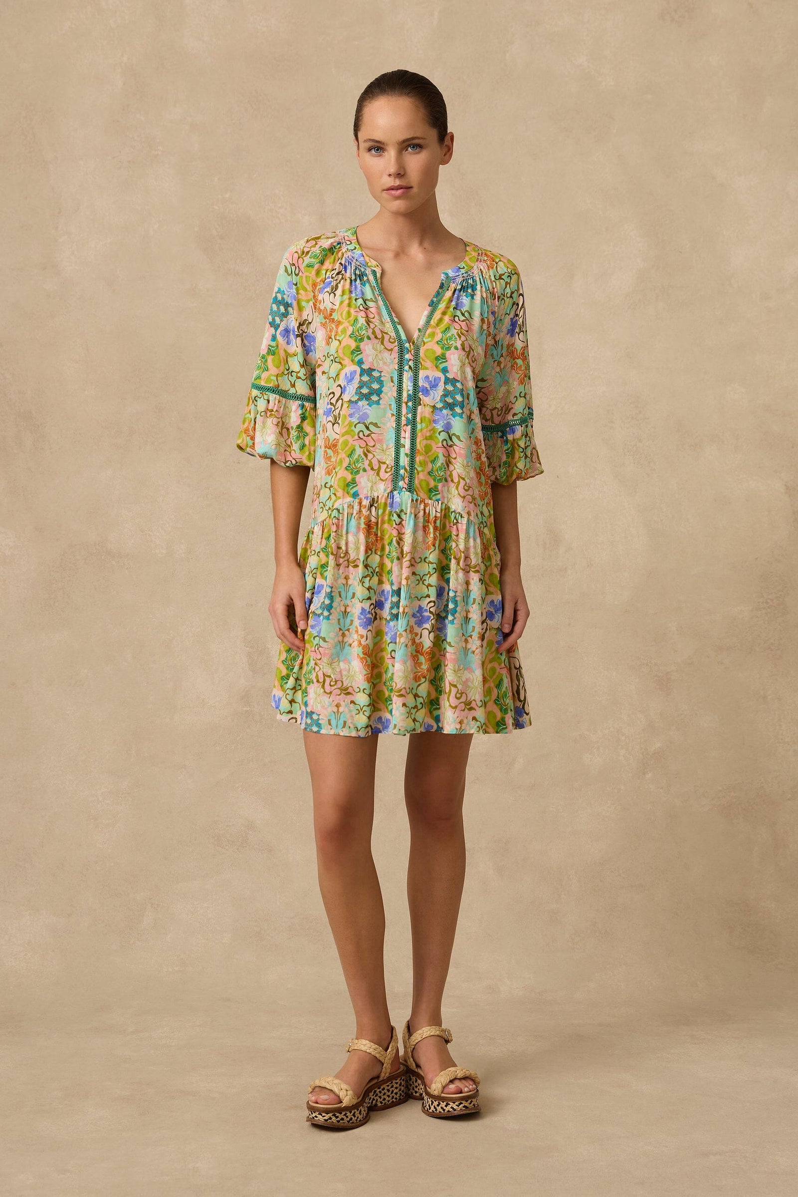 Ayla Mini Dress CLOTHING MONTE AND LOU XS PRINT 