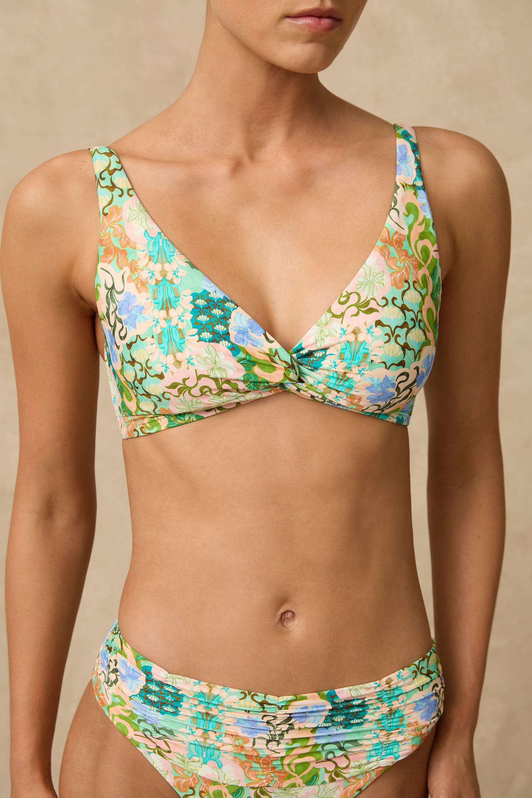 Ayla Multi Fit Twist Crop SWIM TOP MONTE AND LOU 