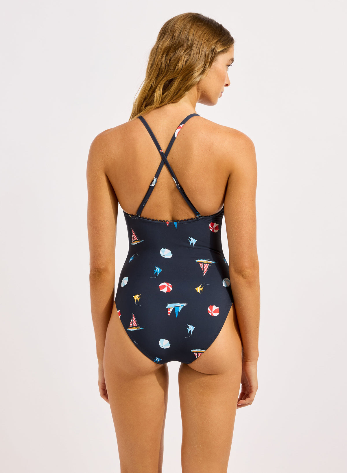 Beach Club V Neck One Piece SWIM 1PC SEAFOLLY 