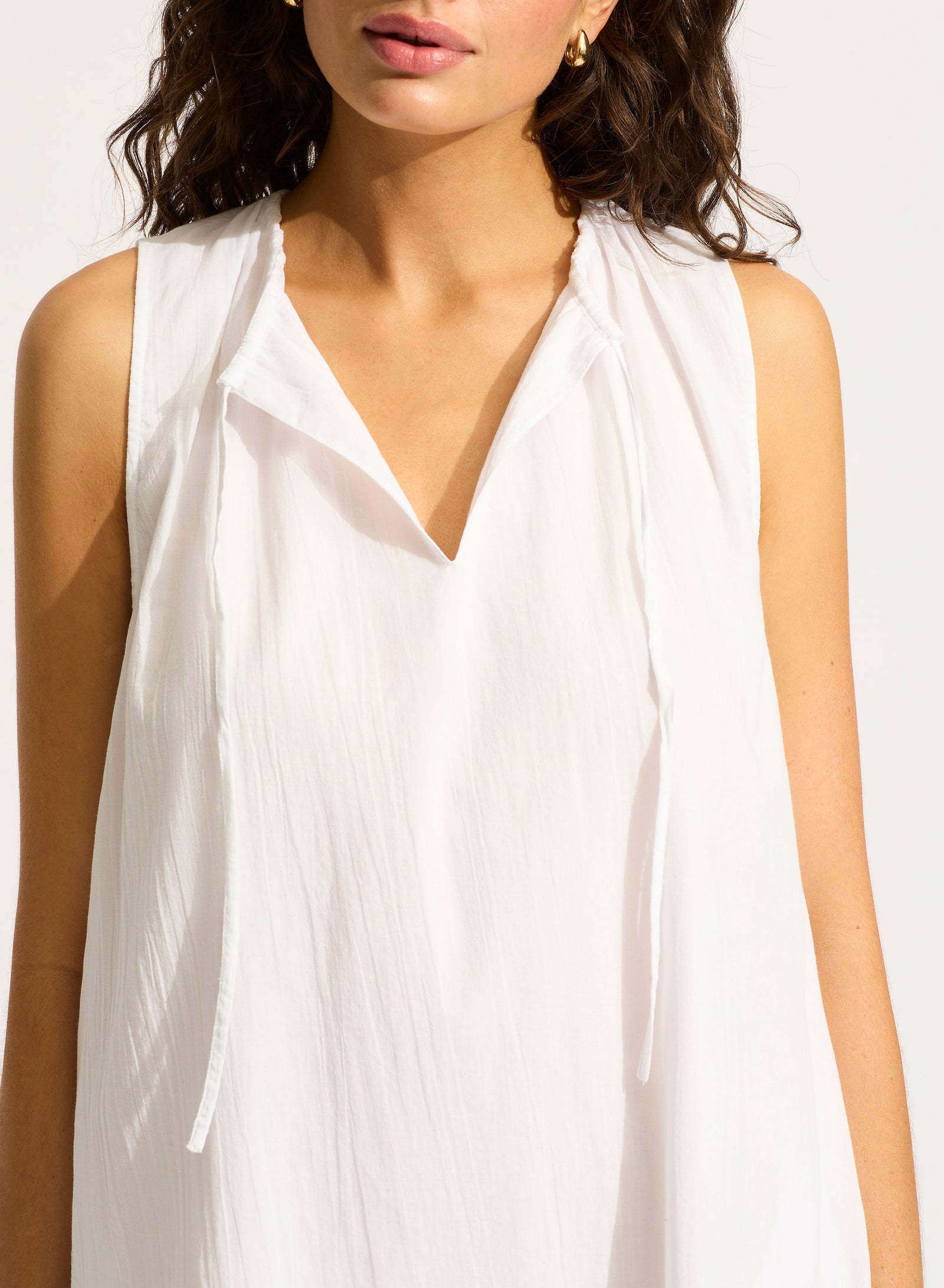 Beach Edit Gathered Neck Mini Dress DRESS SEAFOLLY 