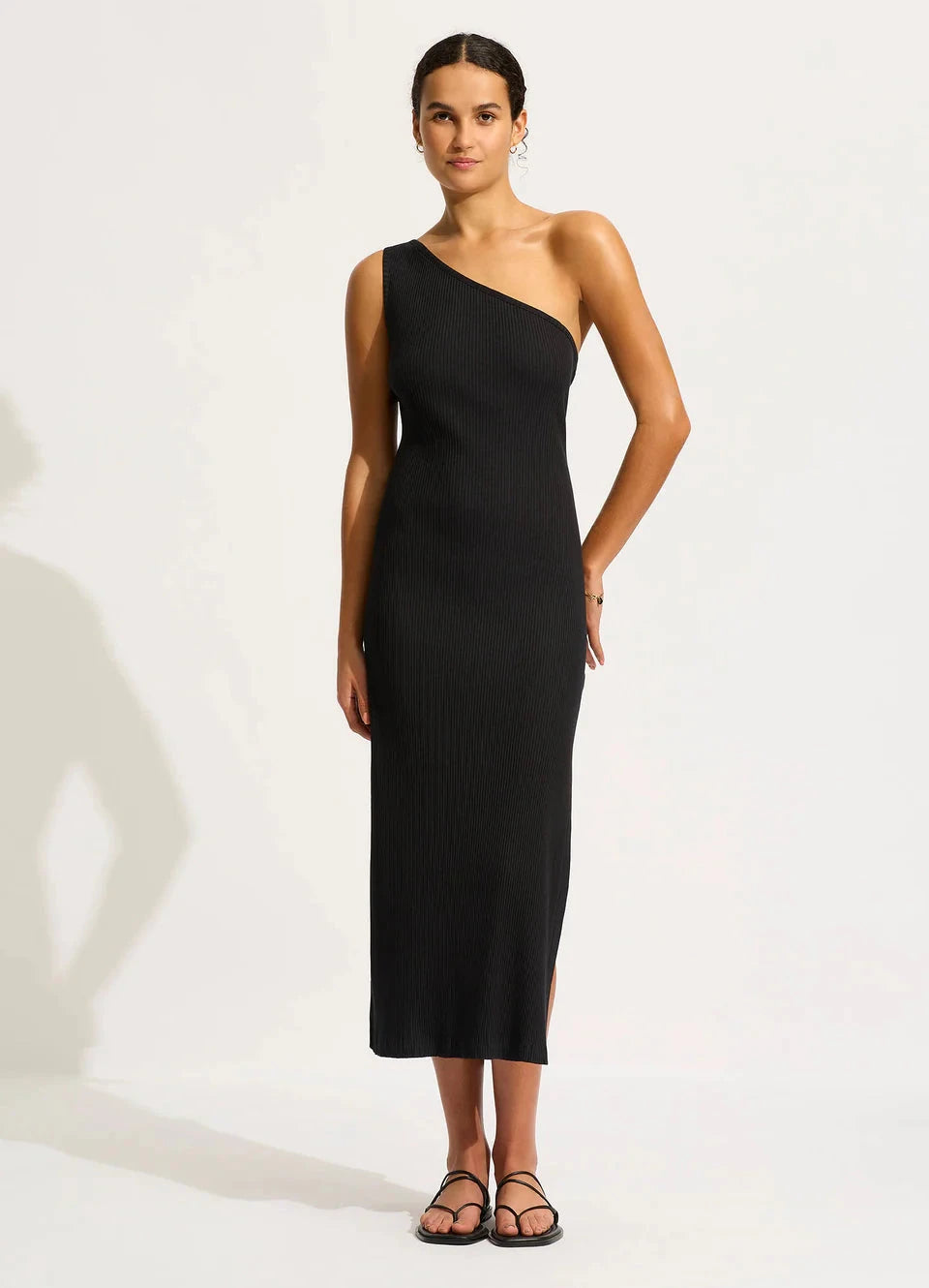Beach Edit Jersey Rib One Shoulder Dress CLOTHING SEAFOLLY 