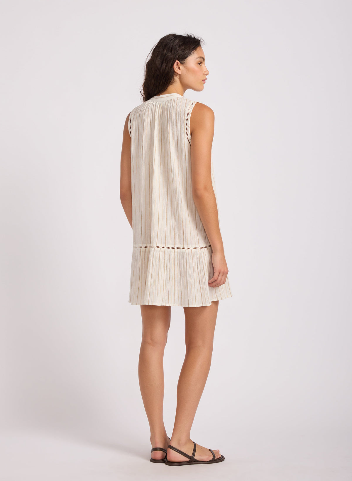 Beach Edit Stripe Ladder Ruffle Dress CLOTHING SEAFOLLY 