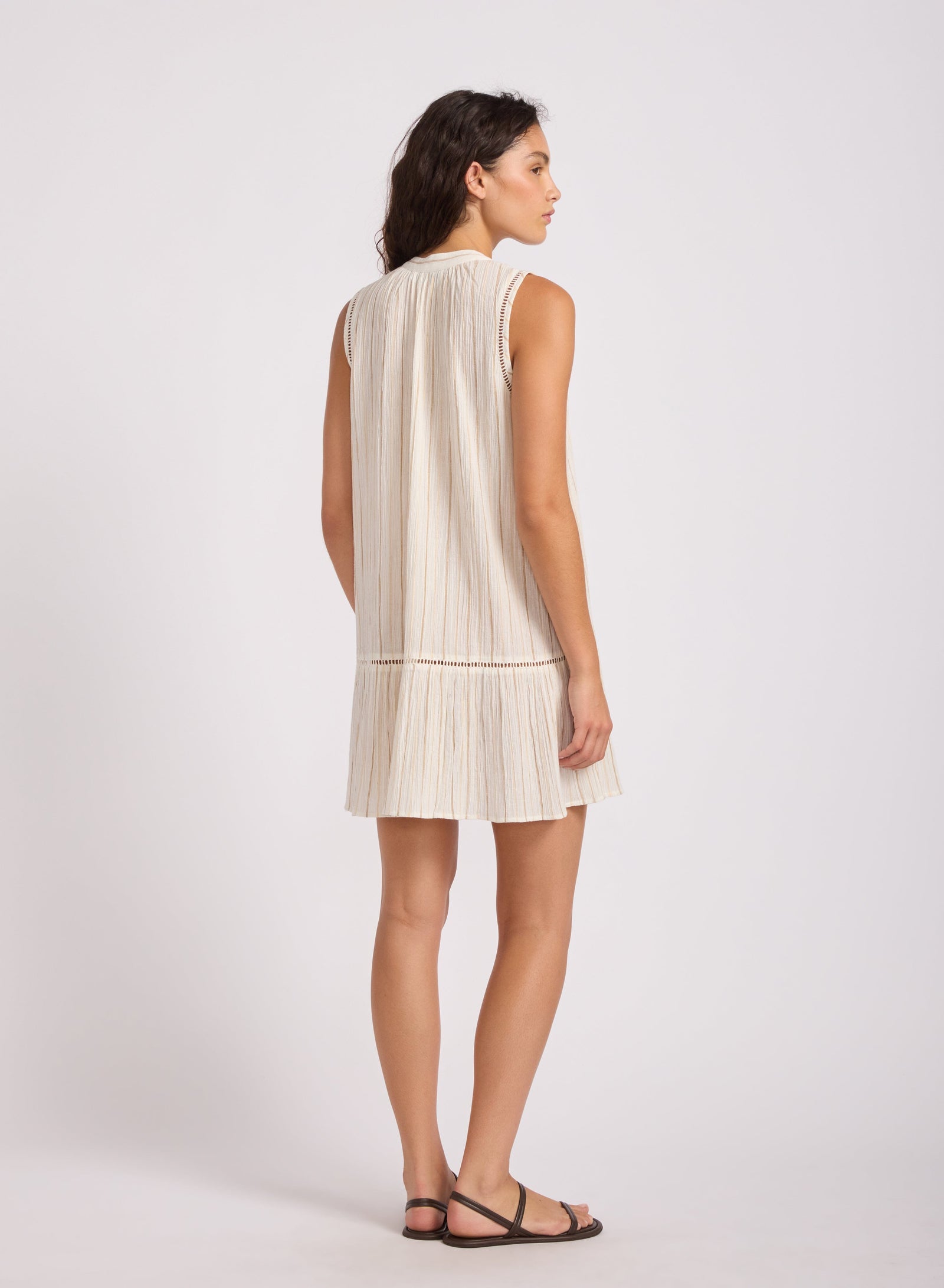 Beach Edit Stripe Ladder Ruffle Dress CLOTHING SEAFOLLY 