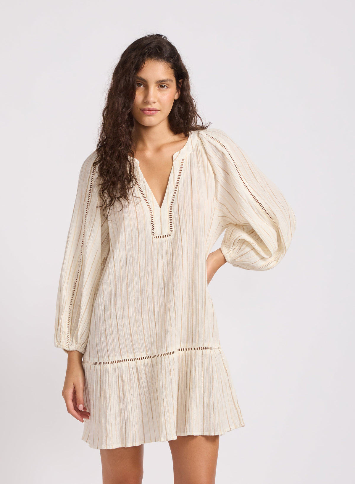Beach Edit Stripe Ladder Sleeve Dress CLOTHING SEAFOLLY 