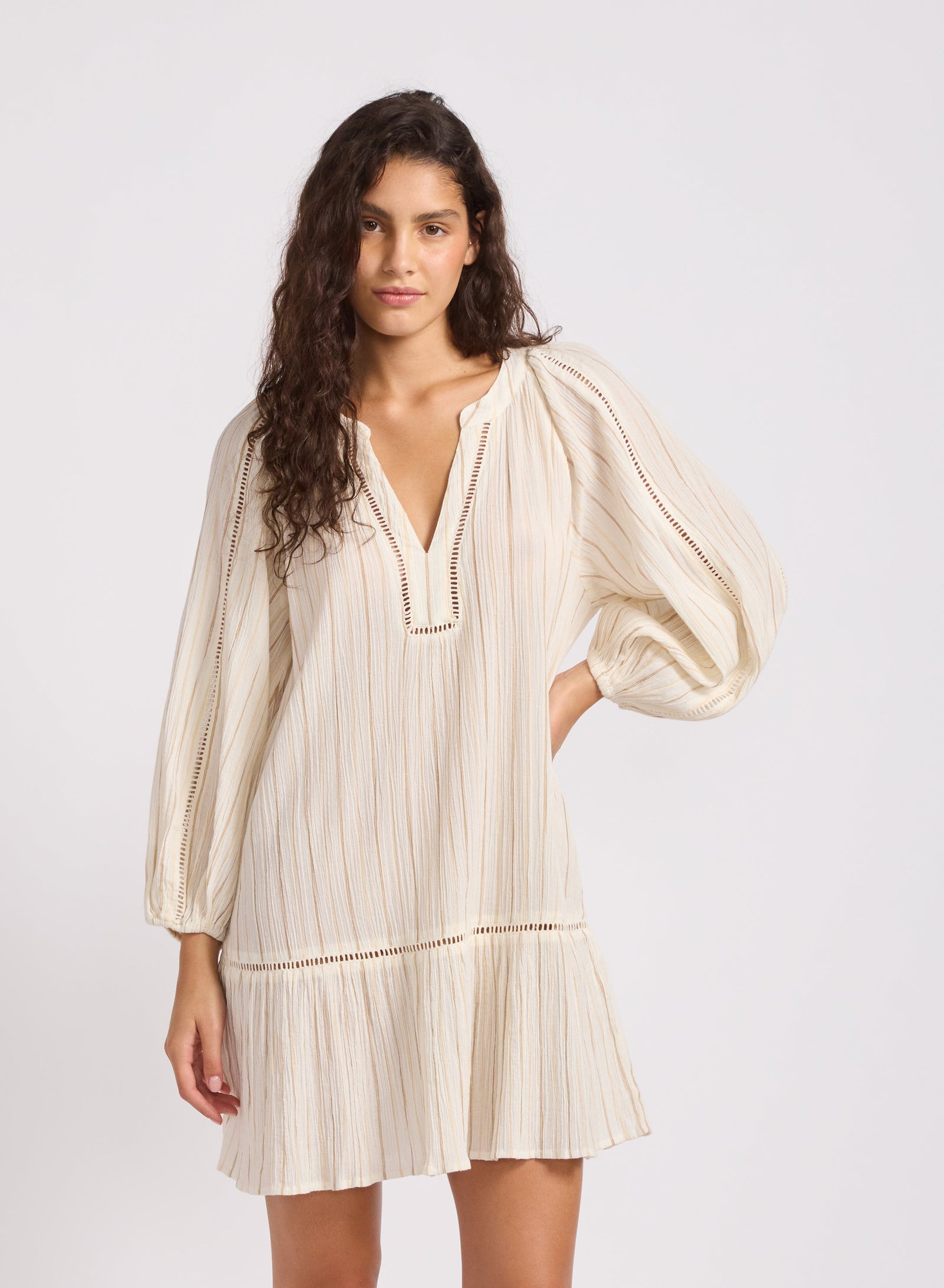 Beach Edit Stripe Ladder Sleeve Dress CLOTHING SEAFOLLY 