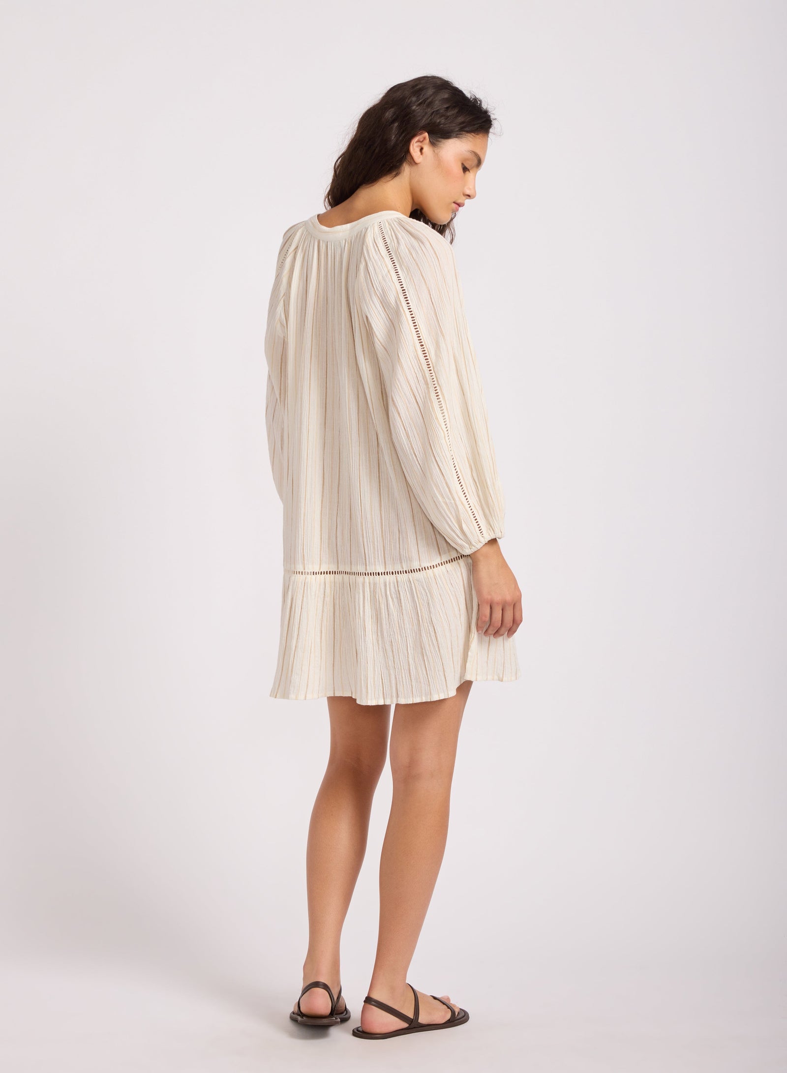 Beach Edit Stripe Ladder Sleeve Dress CLOTHING SEAFOLLY 