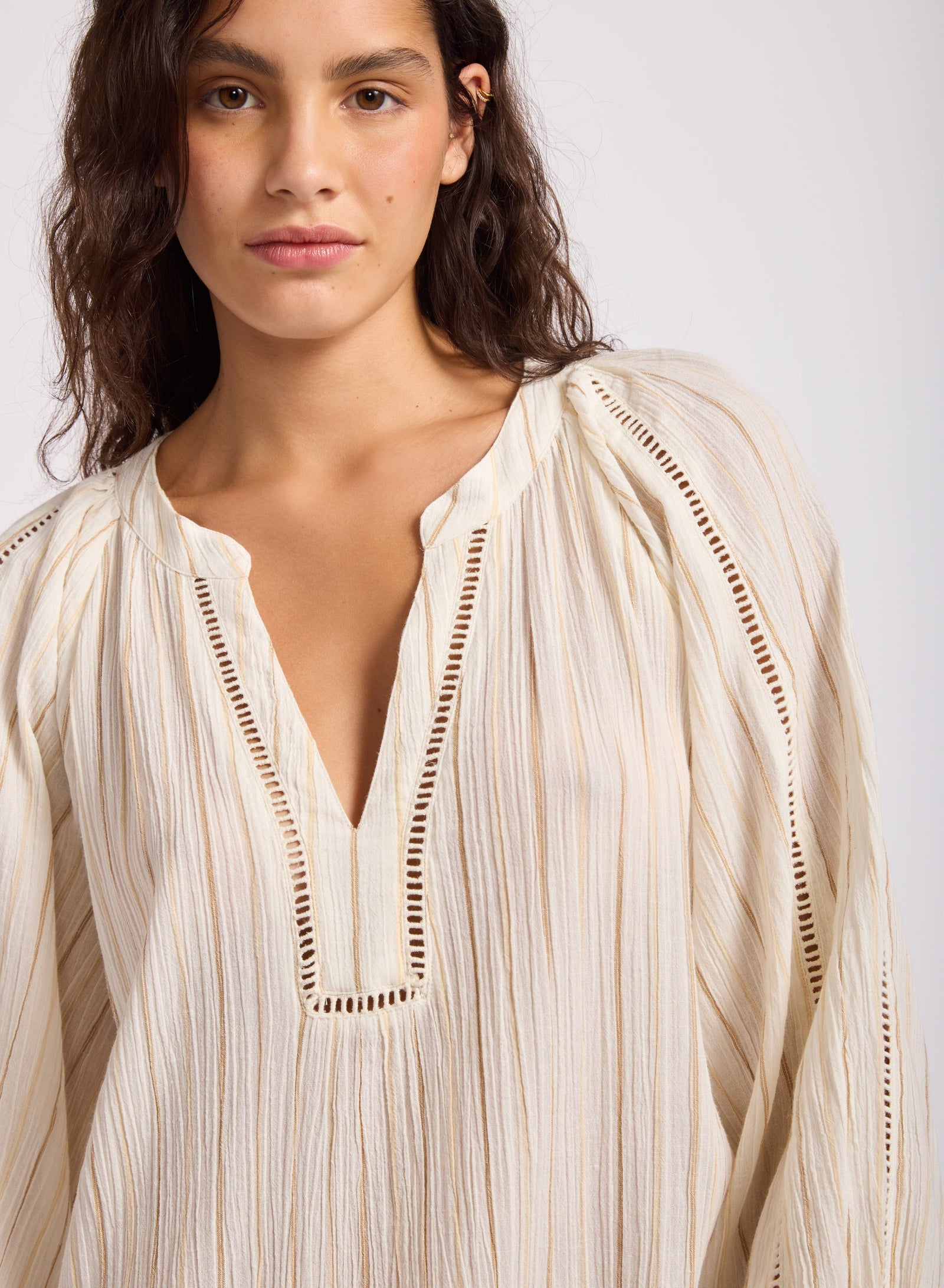 Beach Edit Stripe Ladder Sleeve Dress CLOTHING SEAFOLLY 