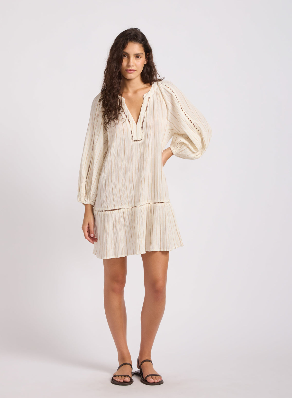Beach Edit Stripe Ladder Sleeve Dress CLOTHING SEAFOLLY 