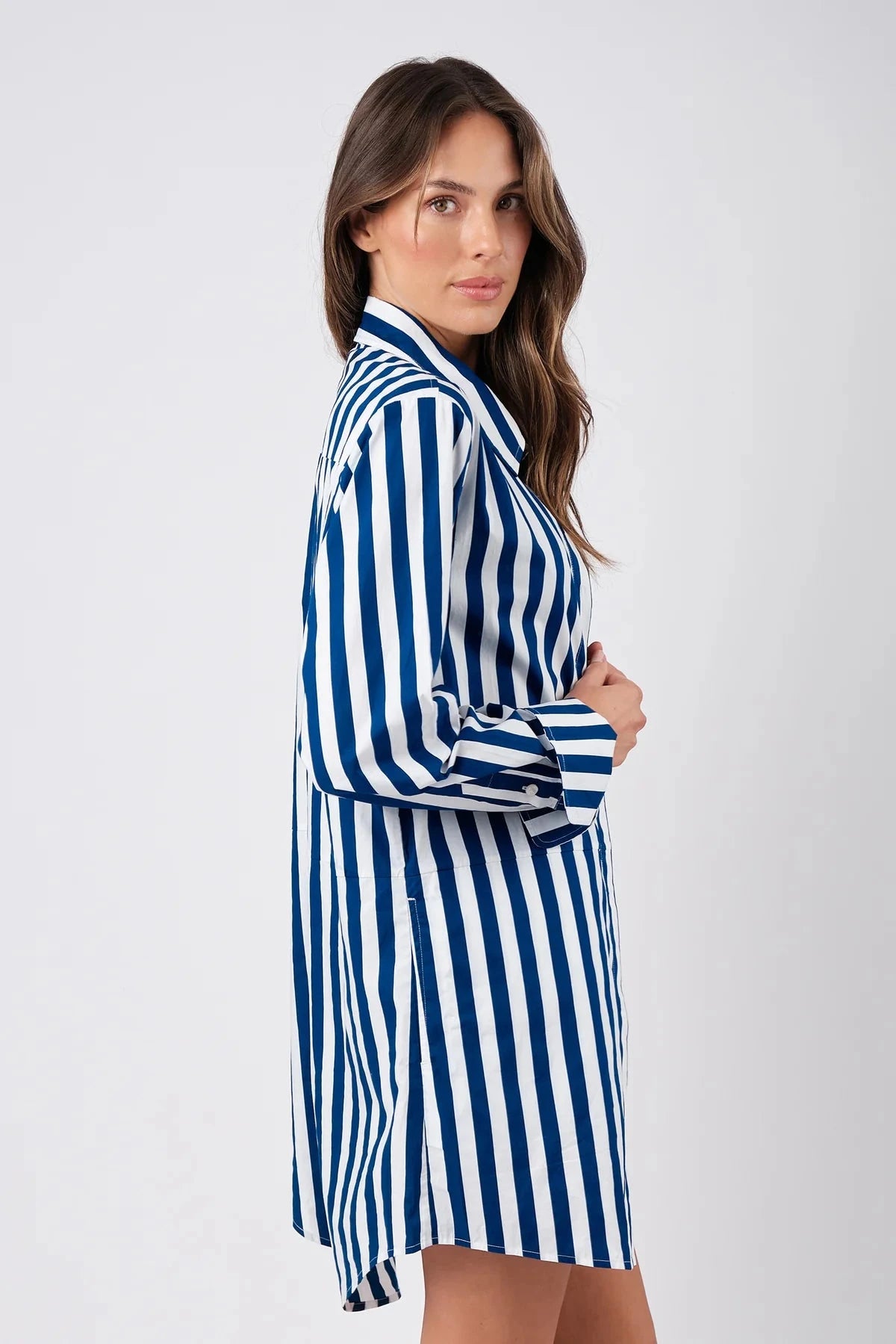 Beach Shirt Dress Hamptons Stripe DRESS UNE PIECE 