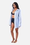 Beach Shirt Dress Hamptons Stripe DRESS UNE PIECE