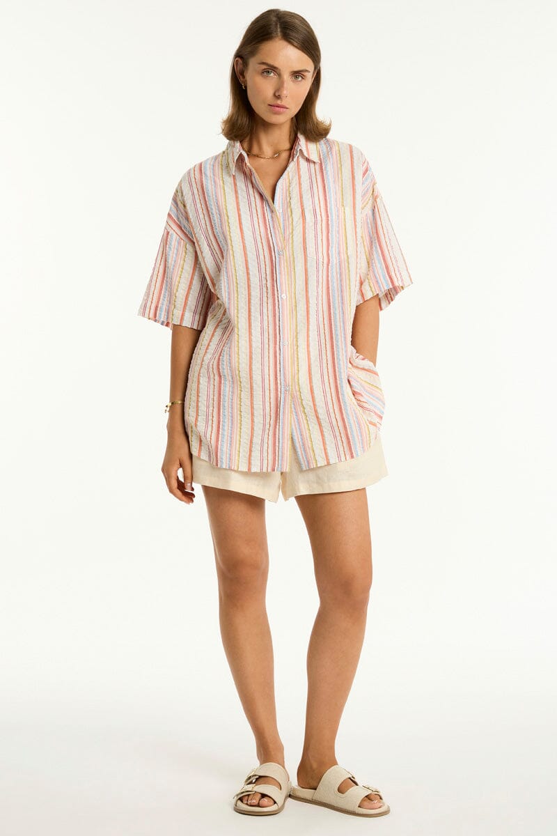 Boho Stripe Aloha Shirt CLOTHING SEA LEVEL 