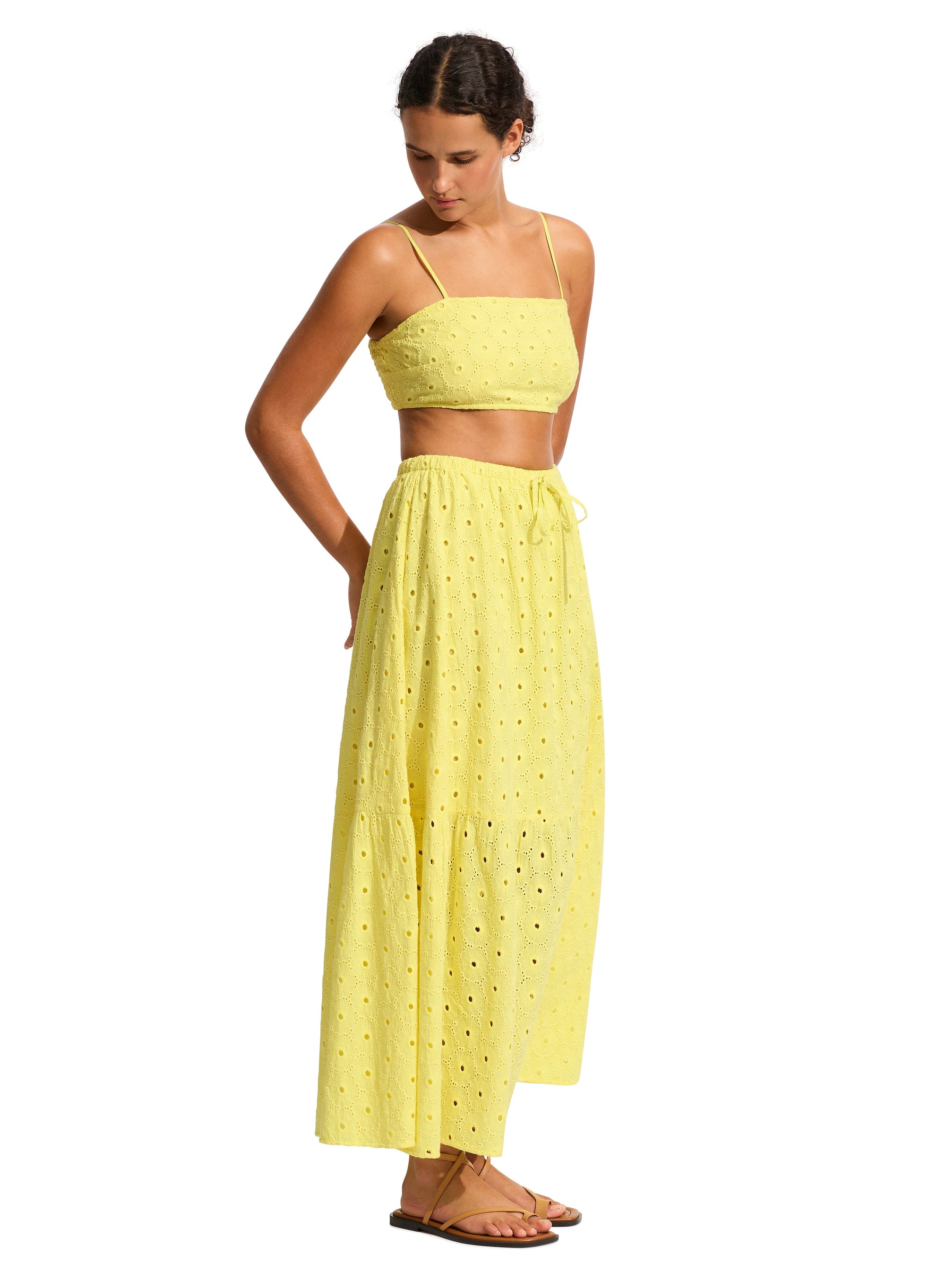 Broderie Maxi Skirt CLOTHING SEAFOLLY XS LIMELIGHT 