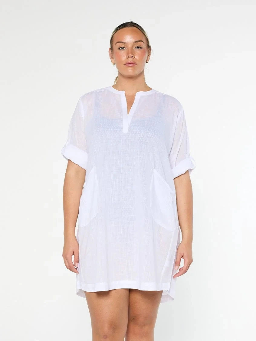 Capriosca Cotton Overshirt OVERSWIM CAPRIOSCA S WHITE 