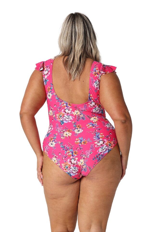 Castaway V Neck Frill Sleeve One Piece SWIM 1PC CAPRIOSCA 