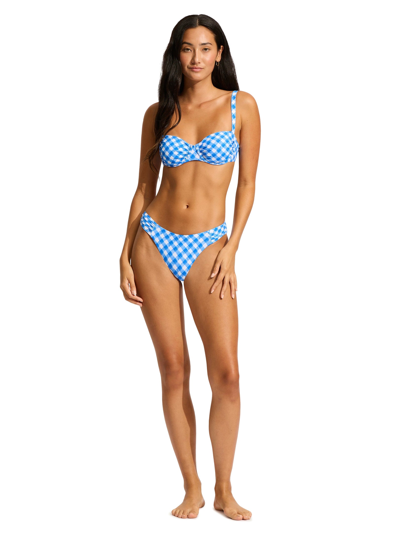 Ciao Bella Check High Leg Ruched Side Pant SWIM PANT SEAFOLLY 