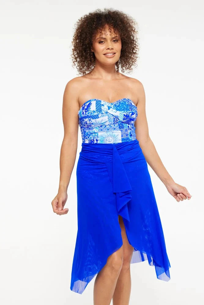 Cobalt Mesh Frill Skirt SARONG TOGS S COBALT 