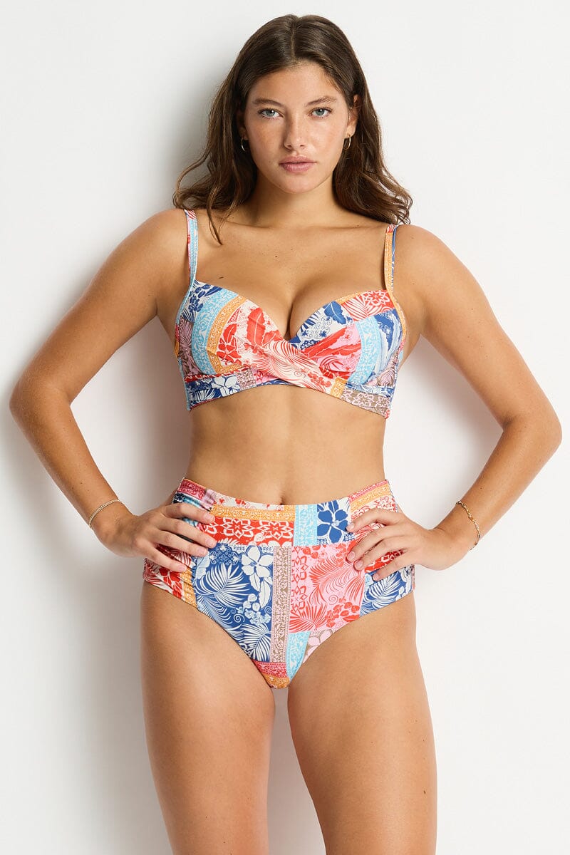 Coco Island Cross Front Moulded Underwire Bra SWIM TOP SEA LEVEL 