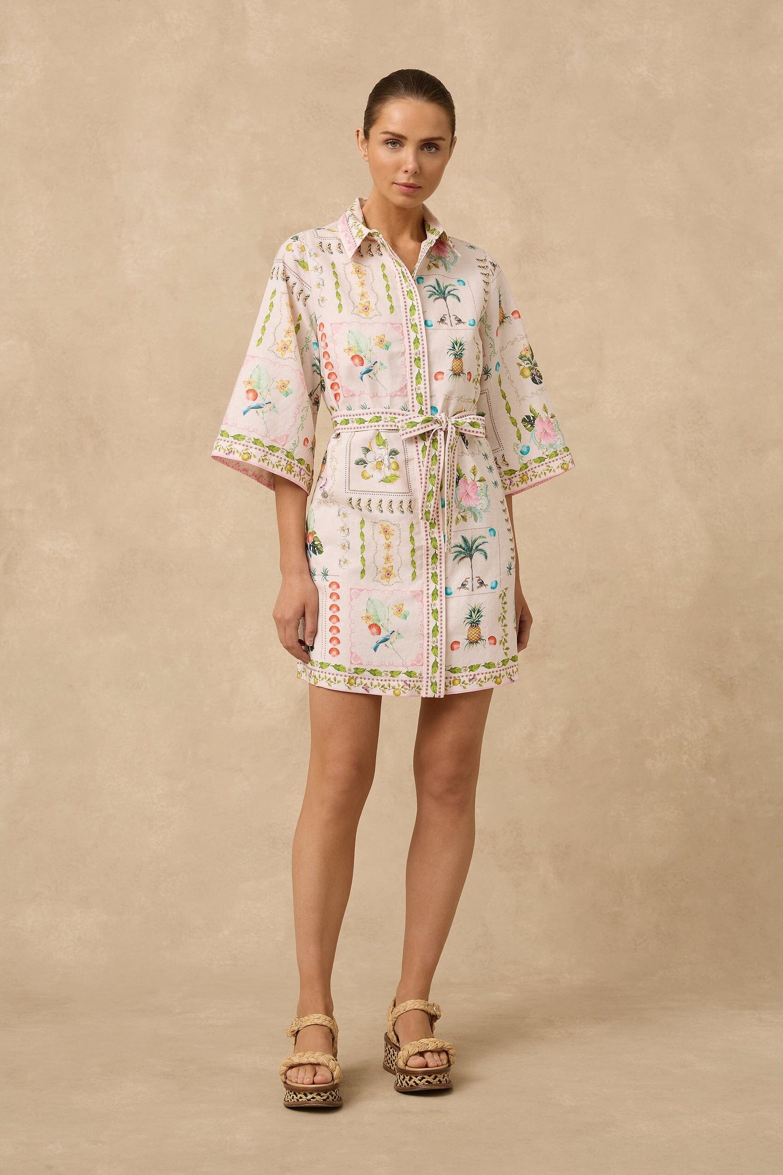 Como Shirt Dress CLOTHING MONTE AND LOU XS PRINT 