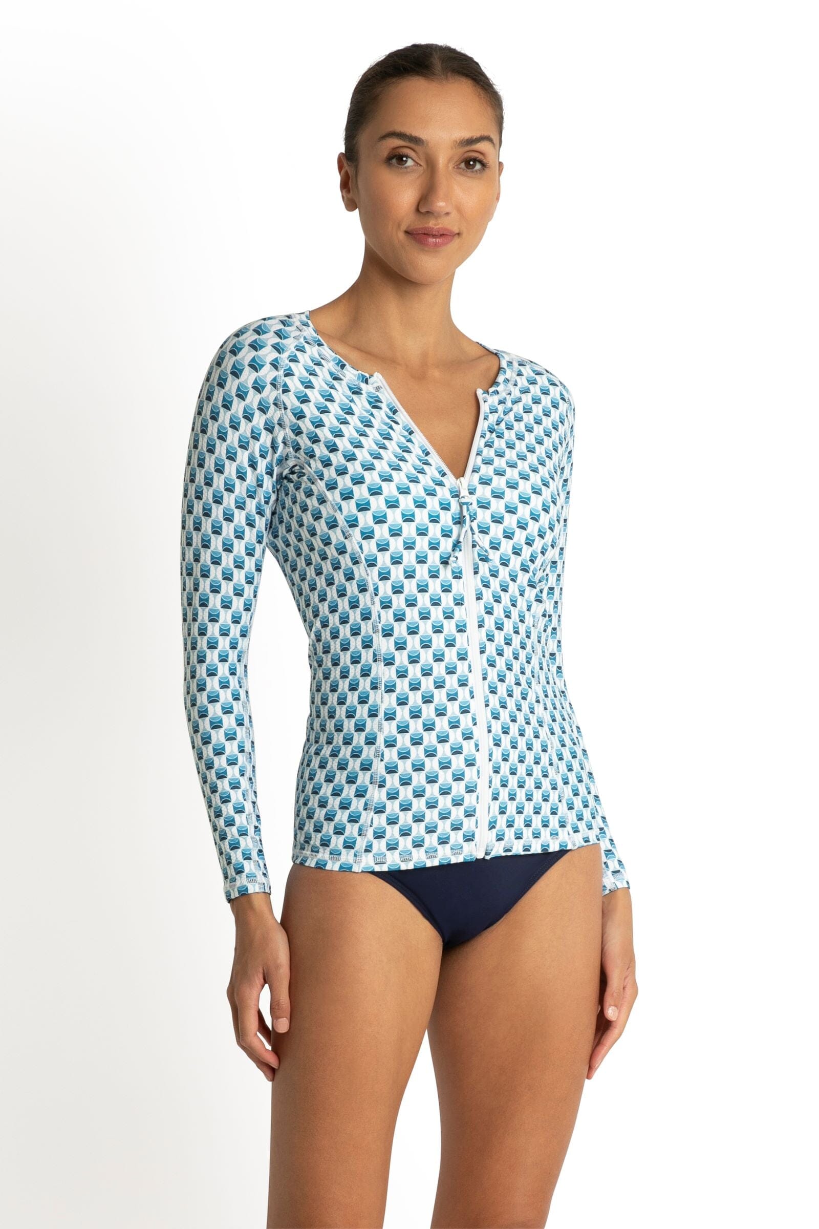 Crete Long Sleeve Rashie SUN PROTECTION SUNSEEKER 8 BLUE 