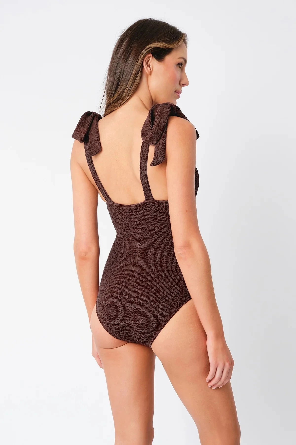 Crinkle Cut Square Neck One Piece SWIM 1PC UNE PIECE 