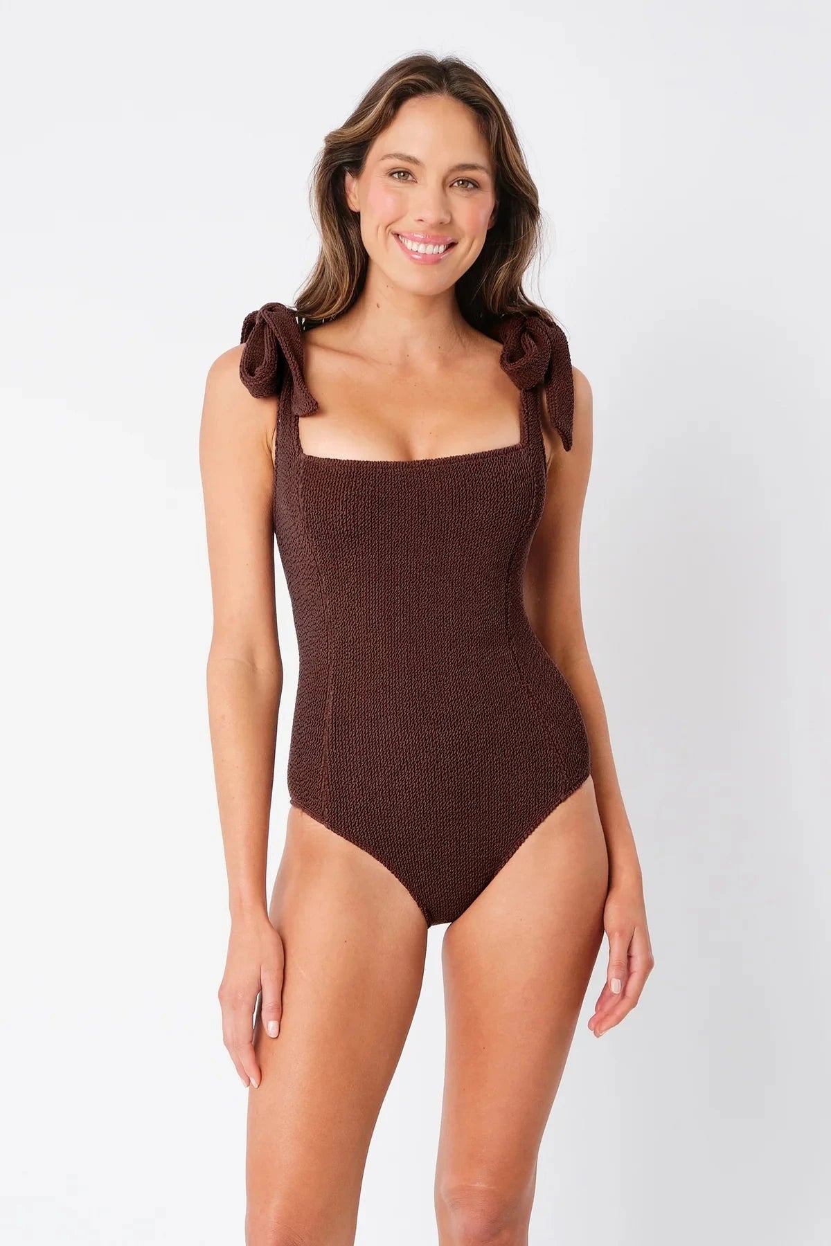 Crinkle Cut Square Neck One Piece SWIM 1PC UNE PIECE 