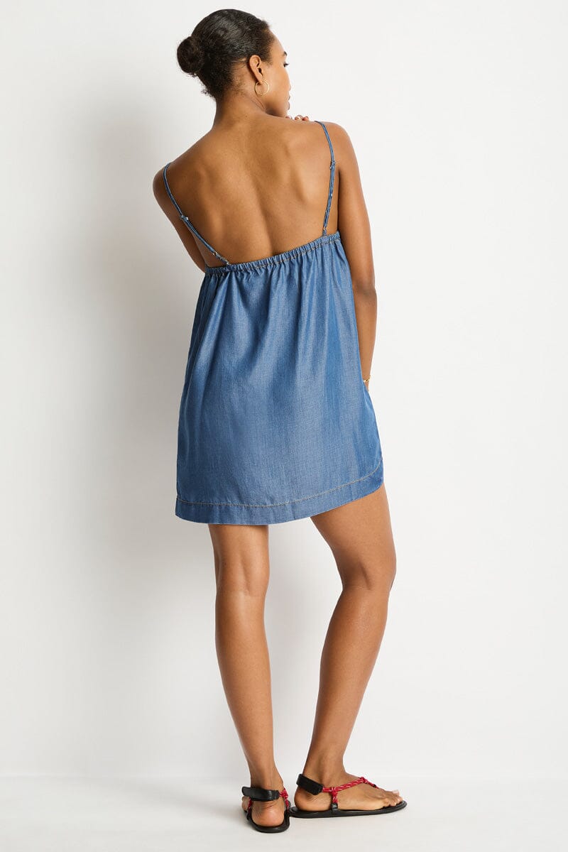 Denim Surf Shift Short Dress CLOTHING SEA LEVEL 