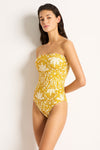 Desert Gold Ruched One Piece SWIM 1PC MONTE AND LOU 8 DESERT GOLD