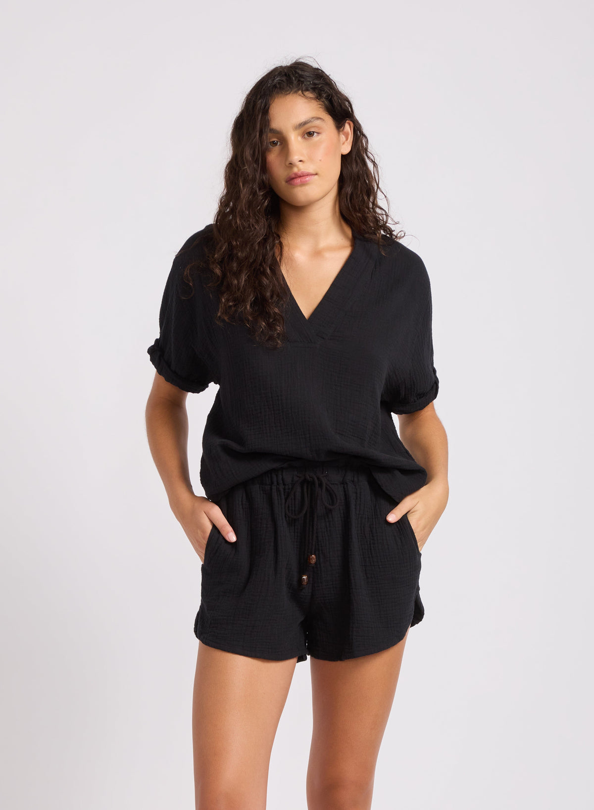 Double Gauze V-Neck Top CLOTHING SEAFOLLY 