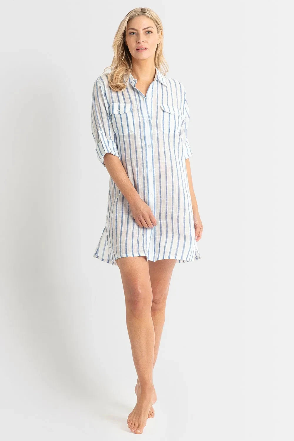 Echo Button Through Shirt OVERSWIM JANTZEN S WHITE 