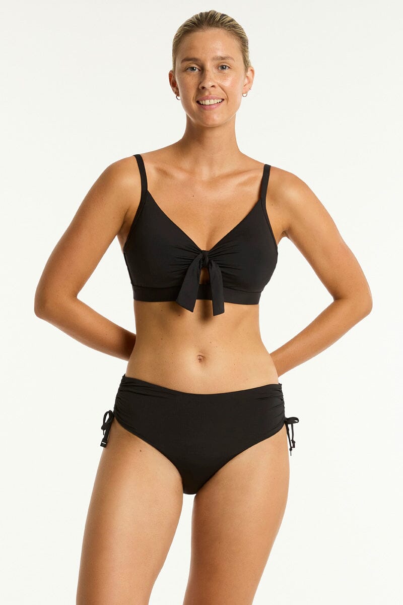 Essentials Edit Tie Front DD/E Cup Bralette SWIM TOP SEA LEVEL 10 BLACK 