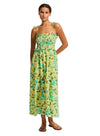 Garden Party Smocking Midi Dress CLOTHING SEAFOLLY XS LIMELIGHT