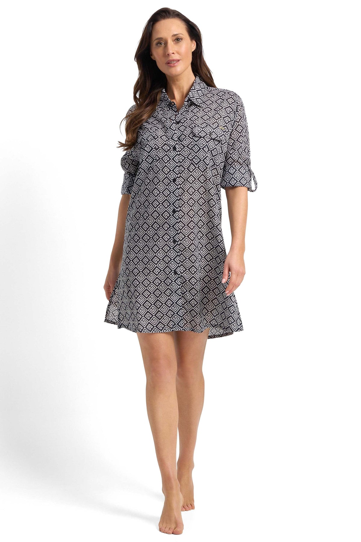 Geneva Button Through Shirt OVERSWIM JANTZEN S BLACK 