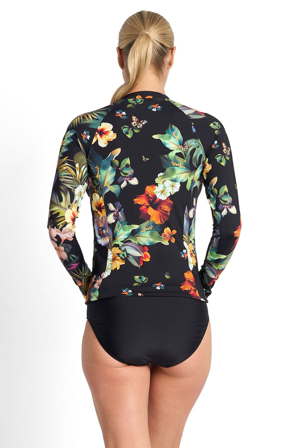 Hibiscus Long Sleeve Mast Rashie SUN PROTECTION JANTZEN 