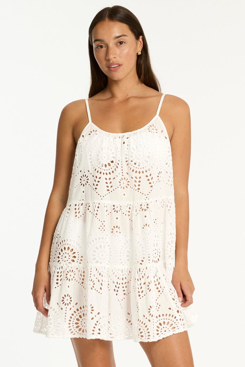Ibiza Tie Back Short Sundress DRESS SEA LEVEL XS WHITE 