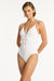 Interlace Lace Up Tri One Piece SWIM 1PC SEA LEVEL 10 WHITE 