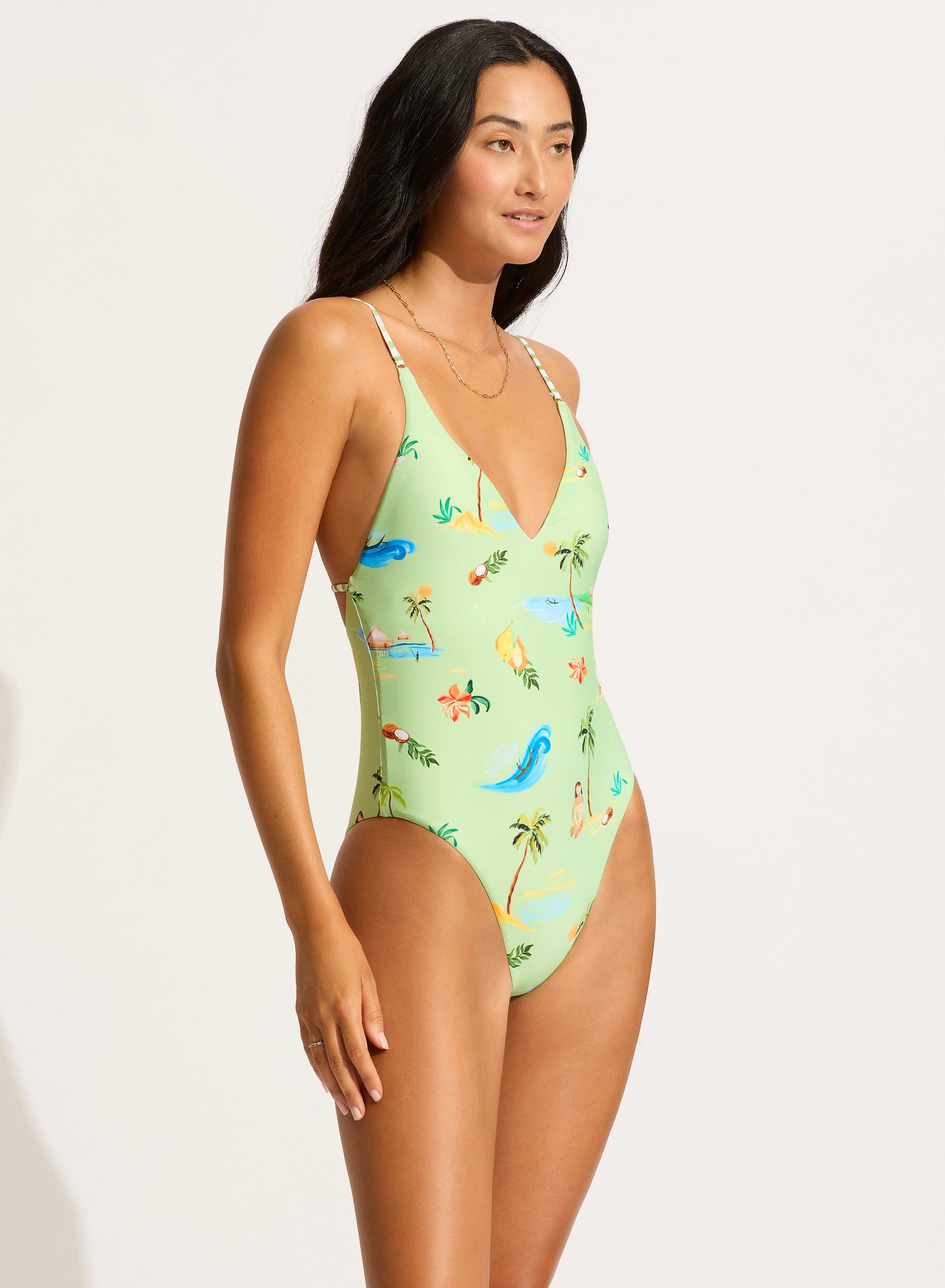 Isla Palm V Neck One Piece SWIM 1PC SEAFOLLY 