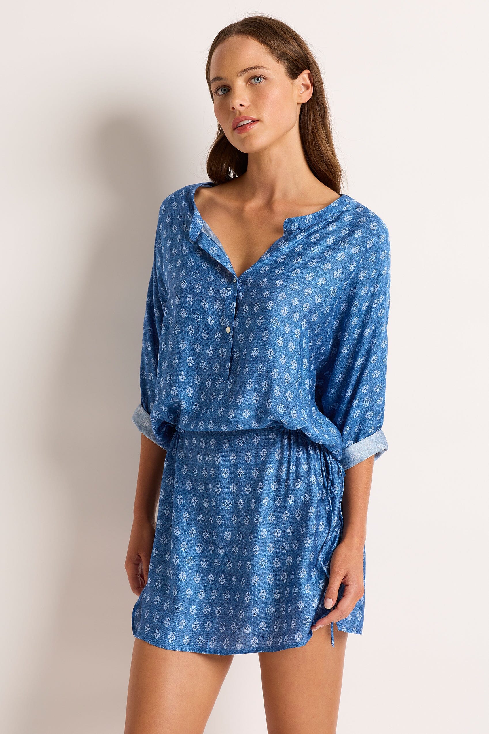 Jeanie 3/4 Sleeve Shirt Dress CLOTHING MONTE AND LOU 