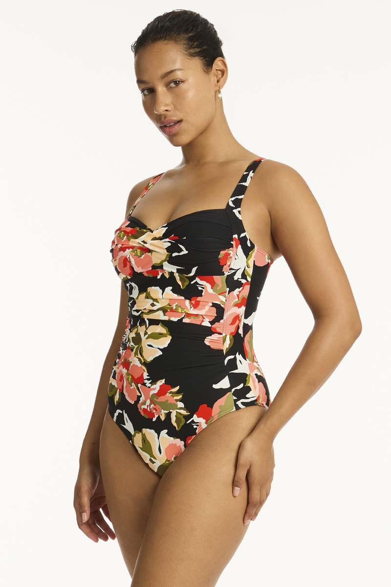 Juniper Twist Front Multifit One Piece SWIM 1PC SEA LEVEL 10 BLACK 