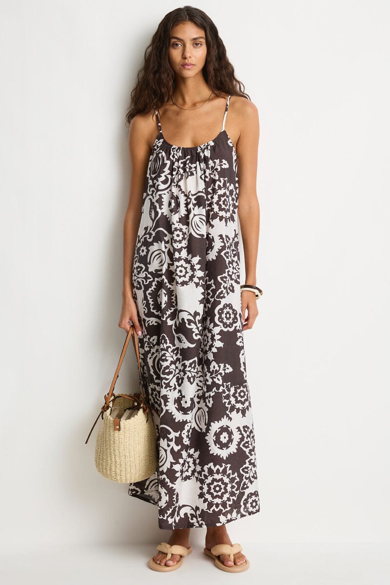 Kastello Tie Back Maxi Sundress OVERSWIM SEA LEVEL XS ESPRESSO 