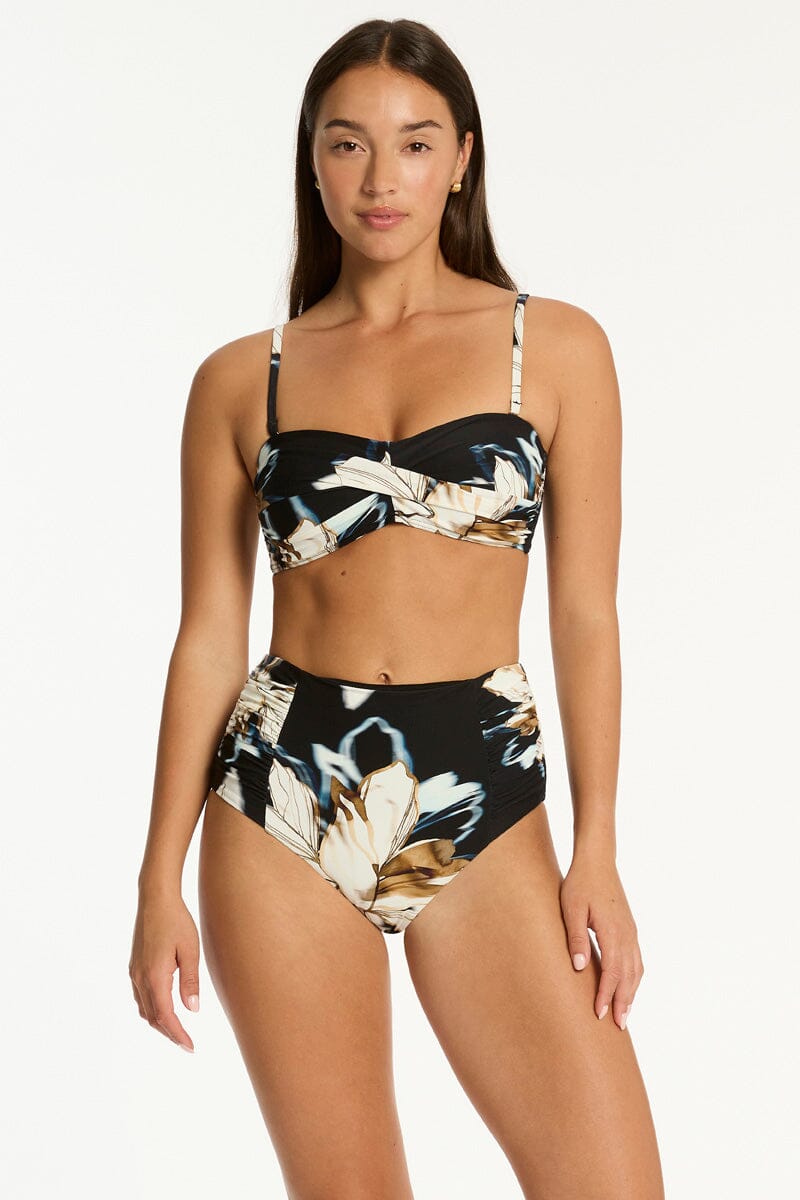 La Luna High Waist Gathered Side Pant SWIM PANT SEA LEVEL 10 BLACK 