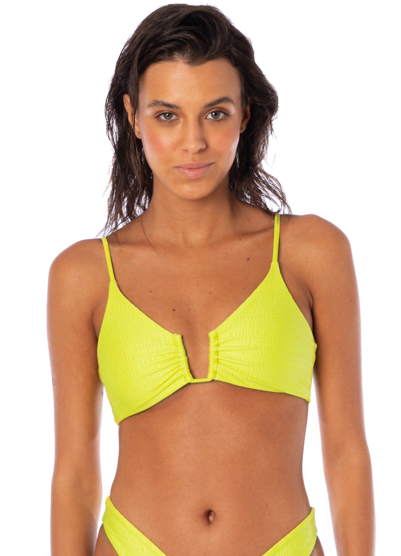 Lime Green Bia Bralette Top SWIM TOP MAAJI 