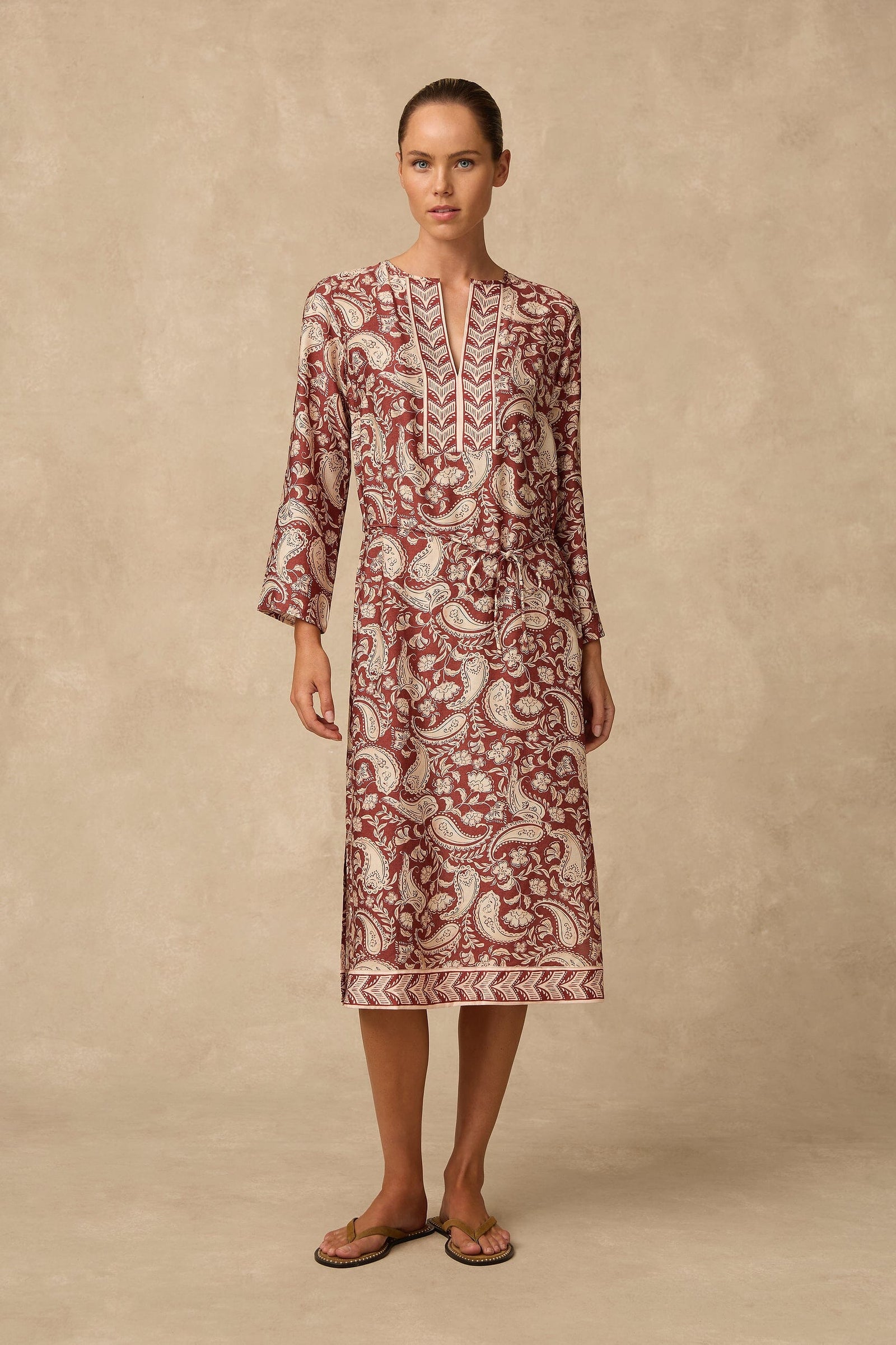 Luna Long Kaftan CLOTHING MONTE AND LOU XS PRINT 