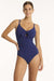 Messina Tie Front DD/E One Piece SWIM 1PC SEA LEVEL 10 FRENCH NAVY 