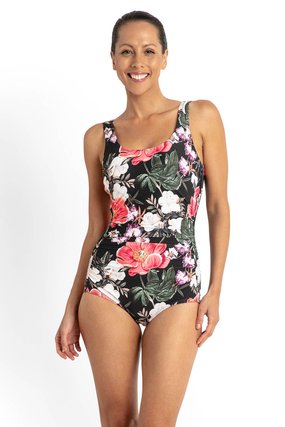 Paige Pintuck Mastectomy One Piece SWIM 1PC JANTZEN 10 BLACK 