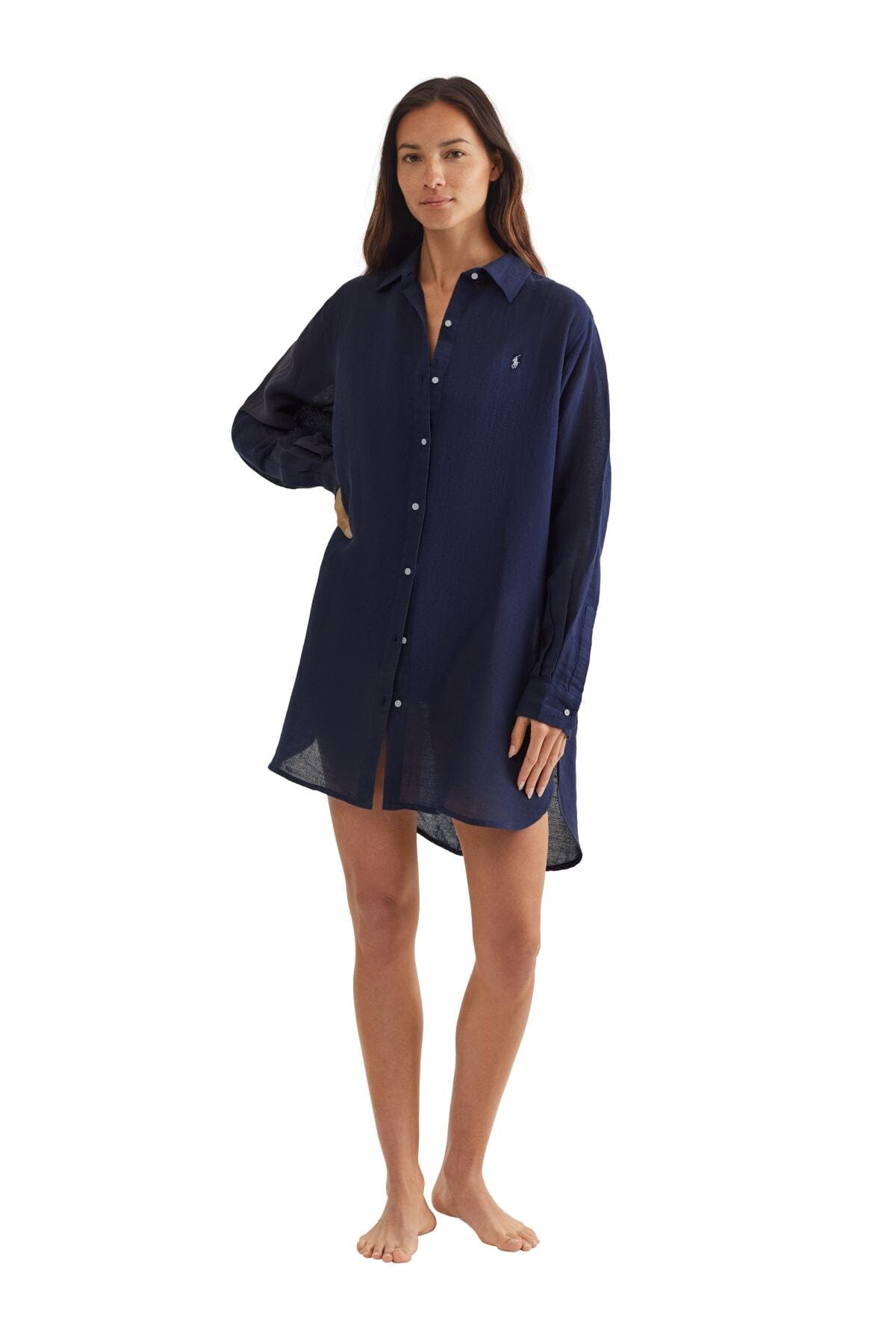 Polo Organic Cotton & Linen Oversized Beach Shirt CLOTHING POLO S NAVY 