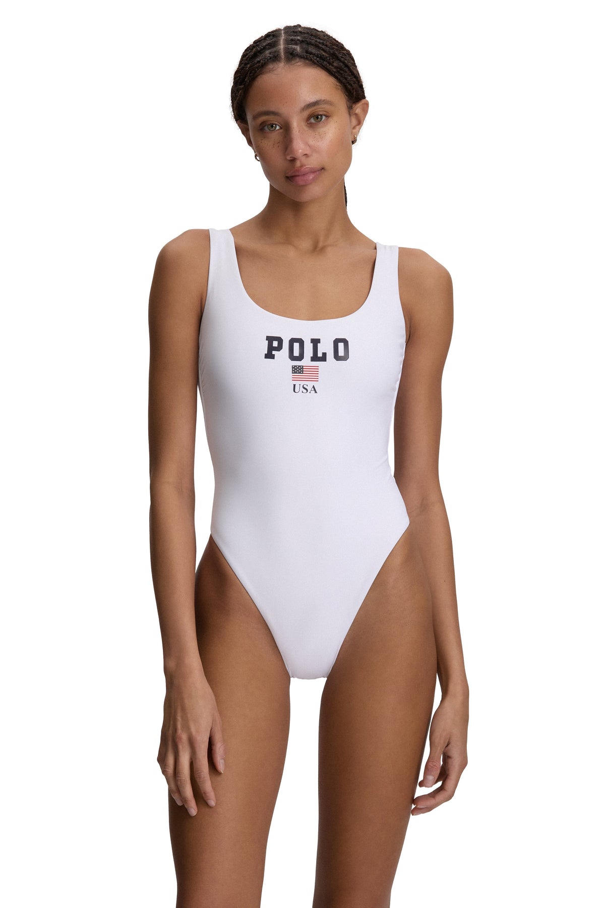 Polo USA Logo Swimsuit SWIM 1PC POLO S WHITE 